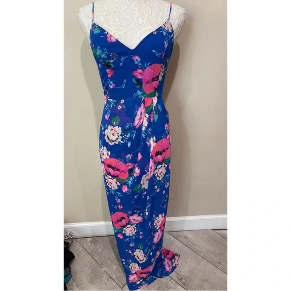 Floral Blue Maxi Dress